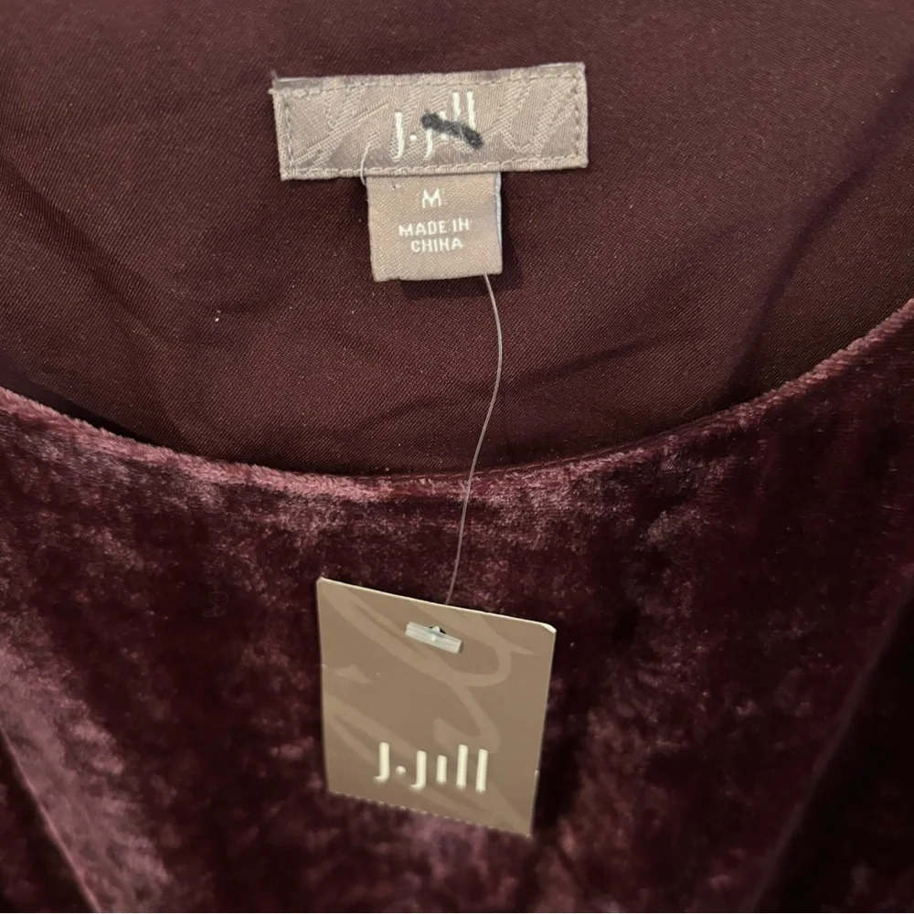 J. Jill Dress Winterberry Velvet Scoop Neck Sleeveless Lined‎ SZ M